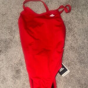 Adidas Youth One Piece Swimsuit Size 24 Red